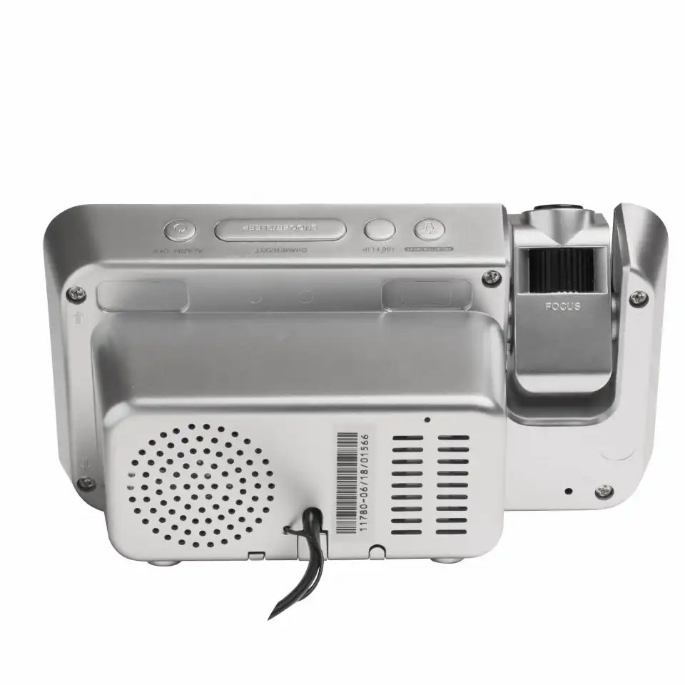 Radio reloj FM Denver PLL con alarma dual, proyección de reloj de 180° y pantalla LED de 1,2" | CRP-618